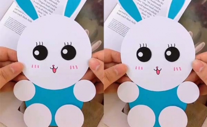 Paper bunny craft tutorial for preschoolers